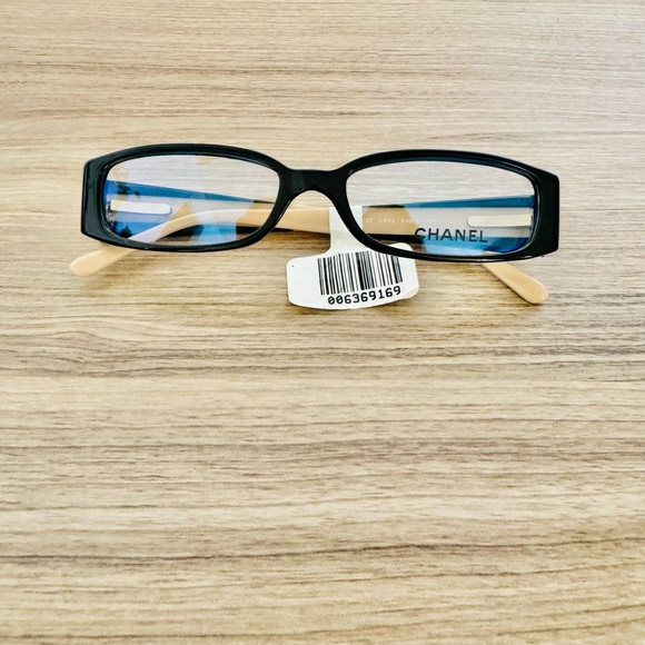 Very Rare Authentic Chanel 3122 c.943 53mm Black Beige Glasses Frames Italy - Picture 7 of 13